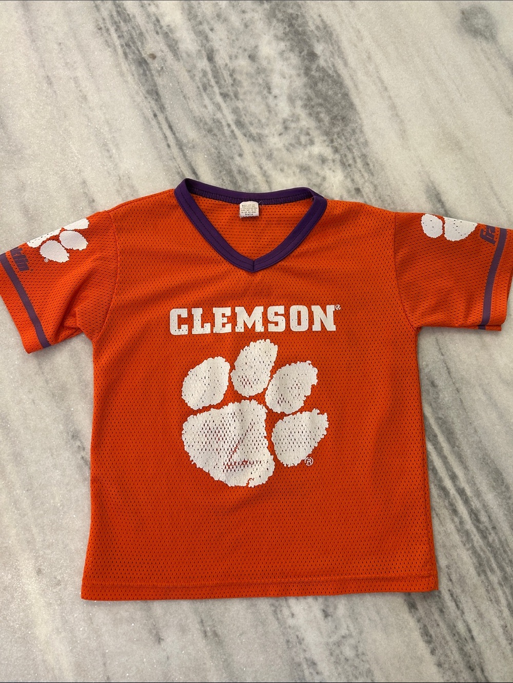 Clemson Tigers Boys Mesh Shirt sz Medium Orange